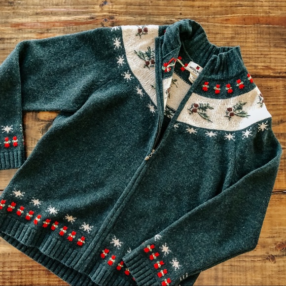 Woolrich Green and Red Cowl Neck Sweater - Picture 6 of 14